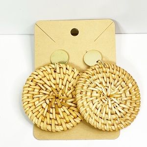 Boho Round Woven Earrings